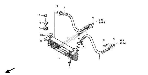 All parts for the Oil Cooler of the Honda TRX 250 EX Sportrax 2006
