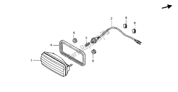 Alle onderdelen voor de Achterlicht van de Honda TRX 350 FE Rancher 4X4 ES 2001