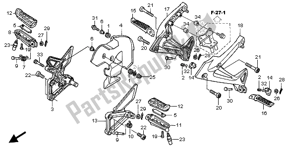 Todas as partes de Passo do Honda VFR 800A 2002