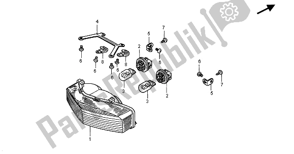 All parts for the Taillight of the Honda CBR 900 RR 2001