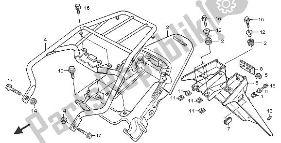 Tutte le parti per il Parafango Posteriore del Honda XR 125L 2005