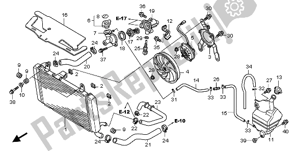 All parts for the Radiator of the Honda CBF 1000 2006