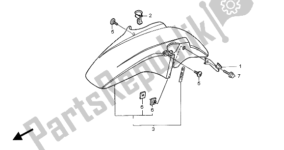 All parts for the Front Fender of the Honda CBF 600 NA 2005