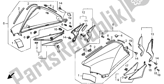 Wszystkie części do Pokrywa Zbiornika Honda VFR 1200 FA 2010