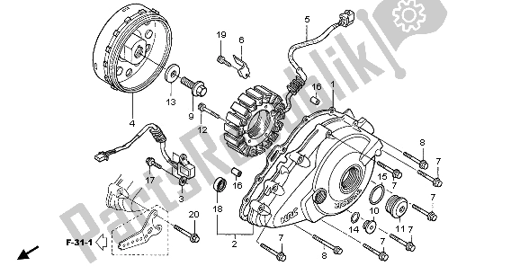 All parts for the Generator of the Honda VTR 1000 SP 2006