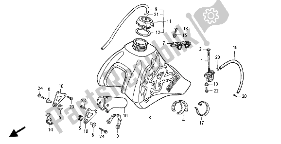 Toutes les pièces pour le Réservoir D'essence du Honda XR 600R 1996