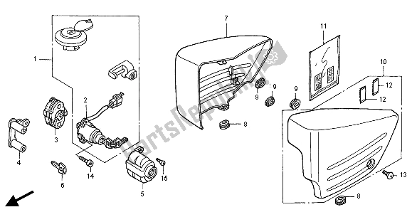 Todas las partes para Cubierta Lateral de Honda VT 125C 2000
