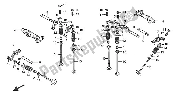 Todas las partes para árbol De Levas Y Válvula de Honda VT 750C 2005