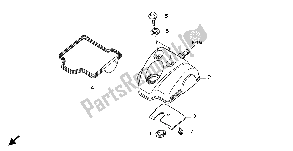 All parts for the Cylinder Head Cover of the Honda CRF 250X 2007