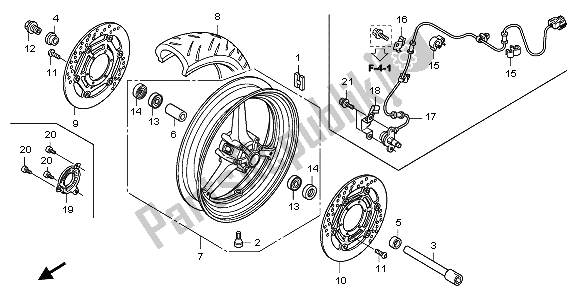 All parts for the Front Wheel of the Honda CBR 1000 RA 2009