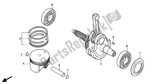 Todas las partes para Pistón Y Cigüeñal de Honda NX 650 1994