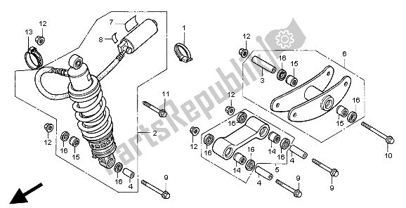 Tutte le parti per il Cuscino Posteriore del Honda CBR 600F 1998