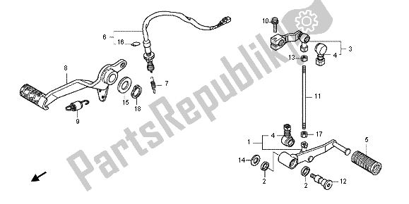 All parts for the Pedal of the Honda CBF 1000 FA 2012