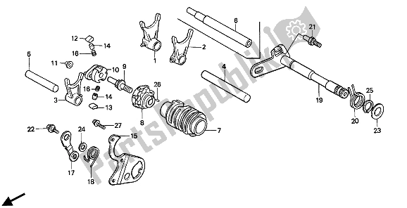 Todas las partes para Tambor De Cambio De Marchas de Honda CR 250R 1991