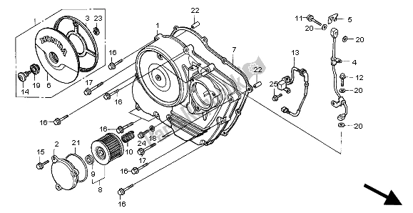 Todas las partes para Tapa Del Cárter Derecho de Honda SLR 650 1998