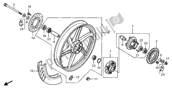 Todas las partes para Rueda Trasera de Honda CBR 125 RW 2008