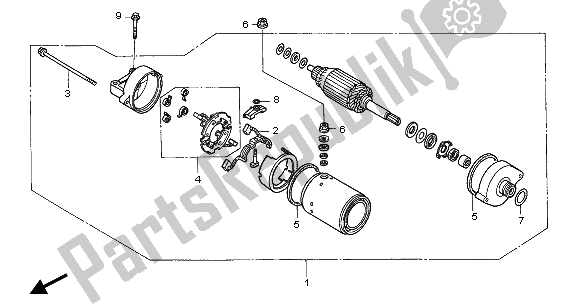 All parts for the Starting Motor of the Honda CB 600F Hornet 2006