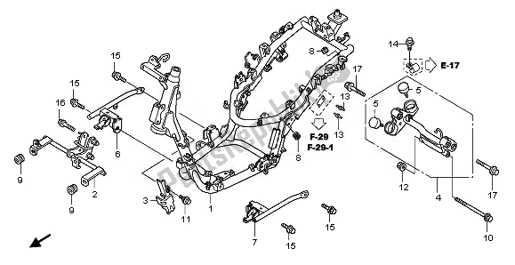 All parts for the Frame Body of the Honda PES 125R 2011