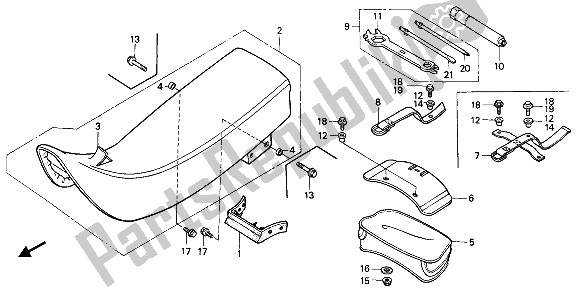 Tutte le parti per il Posto A Sedere del Honda XR 600R 1987