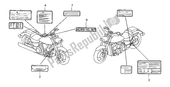 Tutte le parti per il Etichetta Di Avvertenza del Honda VTX 1800C1 2006