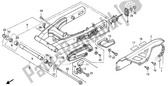 Tutte le parti per il Forcella Posteriore E Catena del Honda NX 650 1988