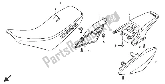 All parts for the Seat & Rear Fender of the Honda CRF 50F 2005