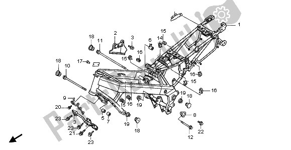 All parts for the Frame Body of the Honda NTV 650 1996