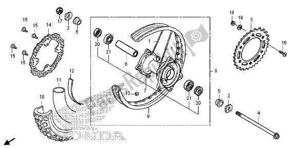 All parts for the Rear Wheel of the Honda CRF 250L 2013