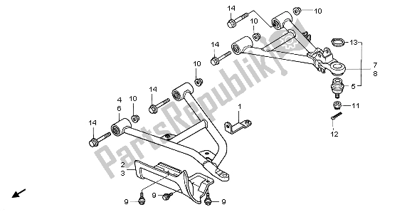 Todas las partes para Brazo Delantero de Honda TRX 350 FE Fourtrax Rancher 4X4 ES 2000