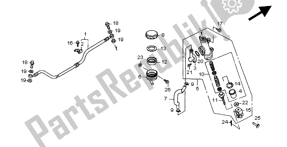 Todas las partes para Cilindro Maestro Del Freno Trasero de Honda CB 500 1998