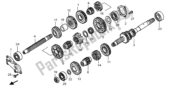 Todas las partes para Transmisión de Honda GL 1500A 1996