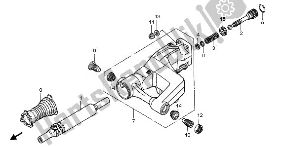 All parts for the Swingarm of the Honda GL 1800 2008