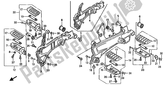 Alle onderdelen voor de Stap van de Honda ST 1100A 1993