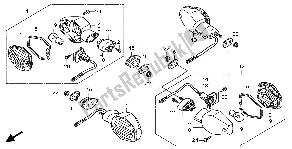 Tutte le parti per il Winker del Honda CB 600F Hornet 2008