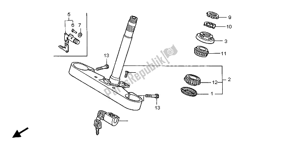 All parts for the Steering Stem of the Honda GL 1500C 2002