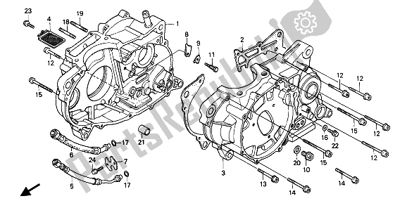 Todas as partes de Bloco Do Motor do Honda XR 600R 1992