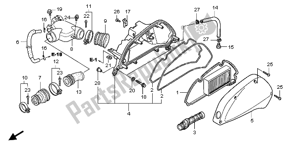 Toutes les pièces pour le Purificateur D'air du Honda SH 150 2008