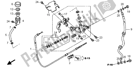 All parts for the Brake Master Cylinder of the Honda NSC 502 WH 2013