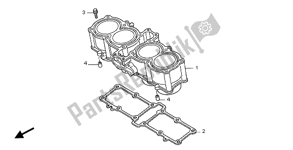 All parts for the Cylinder of the Honda CB 1300 SA 2007