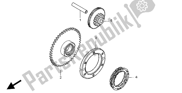 All parts for the Starting Clutch of the Honda CB 500S 1998