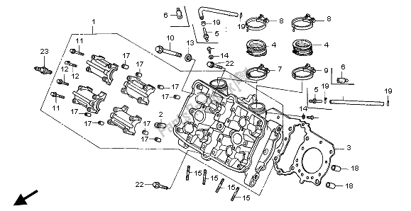 Tutte le parti per il Testata (anteriore) del Honda VFR 750F 1996