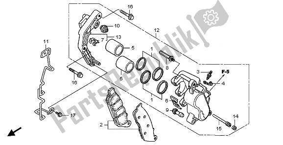 All parts for the Front Brake Caliper of the Honda VT 750 SA 2010