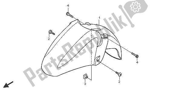 All parts for the Front Fender of the Honda FJS 600D 2005