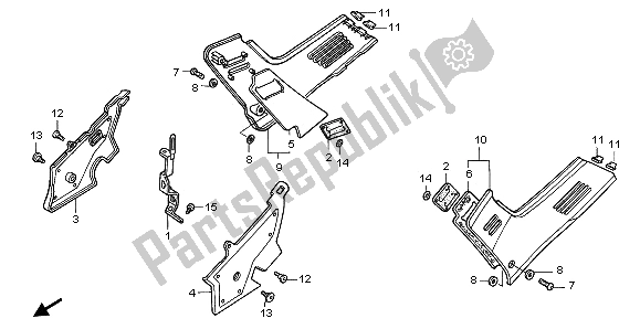 All parts for the Side Cover of the Honda CBR 1000F 1996