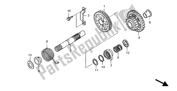 Todas las partes para Husillo De Arranque de Honda XR 650R 2003