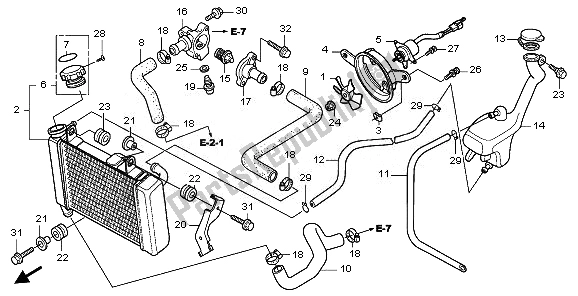 Alle onderdelen voor de Radiator van de Honda CBR 125 RW 2010