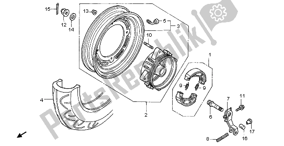 Tutte le parti per il Ruota Posteriore del Honda SCV 100F 2006