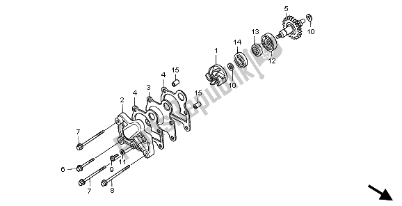 Todas as partes de Bomba De água do Honda CR 250R 1995