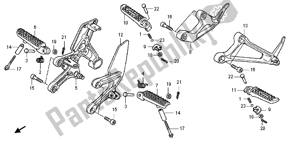 Alle onderdelen voor de Stap van de Honda CB 1000R 2012
