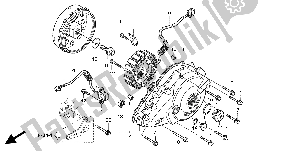 Alle onderdelen voor de Generator van de Honda VTR 1000 SP 2004